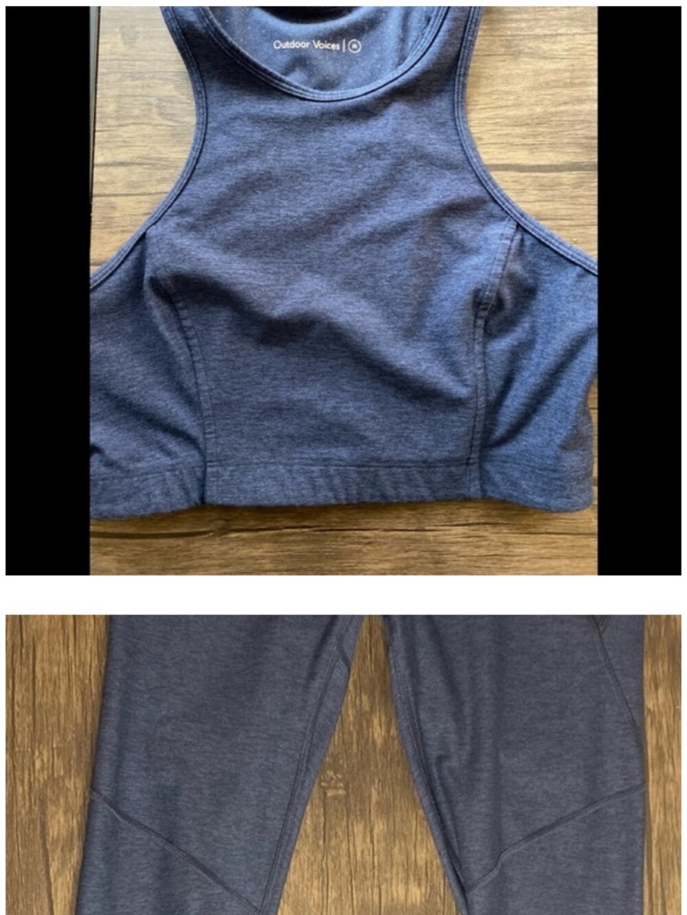 SET Outdoor Voices Women's Navy Crop Top and Leggings SET